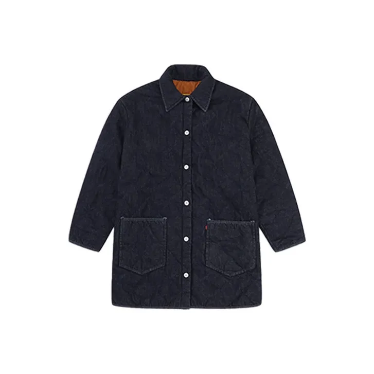 Levis Puffer Jackets Women's Denim-0