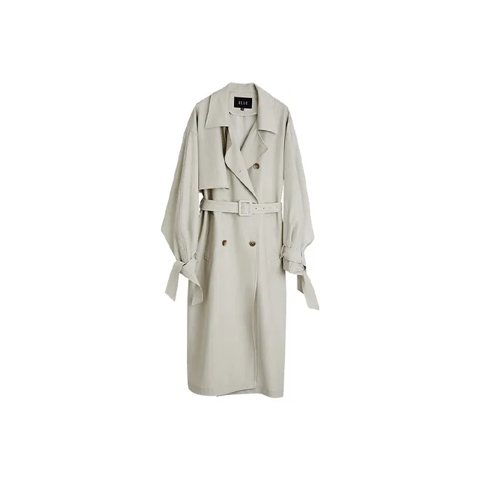 ELLE Trench Coat Women's Khaki Green-0