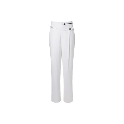 LOFT SHINE FW22 Straight Casual Pants Women's White