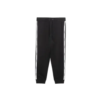 Burberry Logo Tape Track Pants Black White