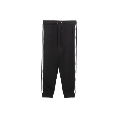 Burberry Logo Tape Track Pants Black White