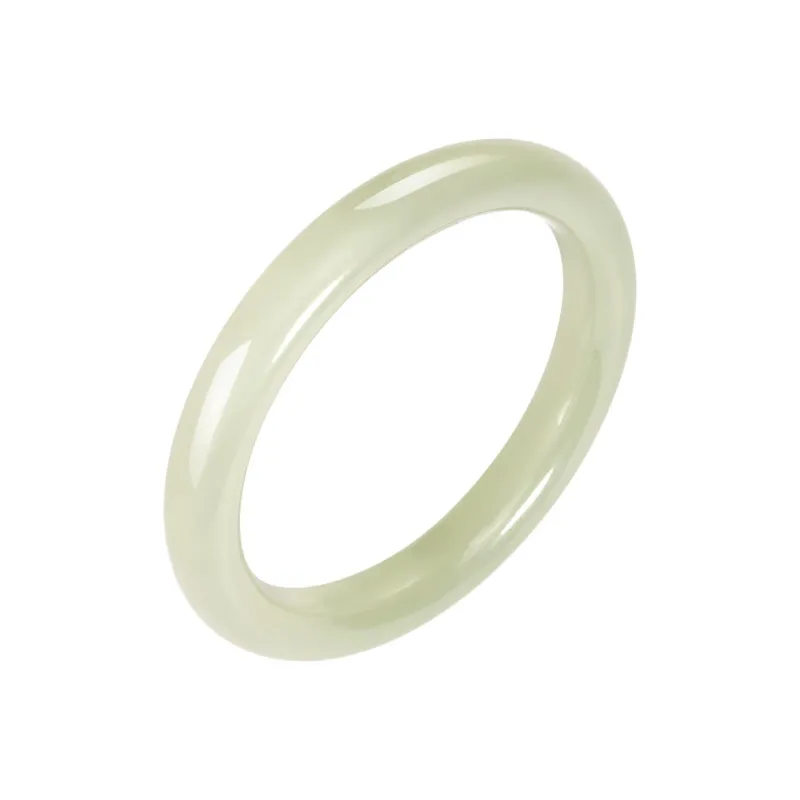 Bear Silversmith Hetian Jade Bangles White Jade/Pale Greenish White Jade Women's-7