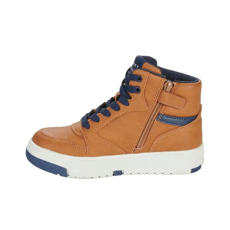 Tommy Hilfiger High Top Skateboard Shoes Women's Brown-1