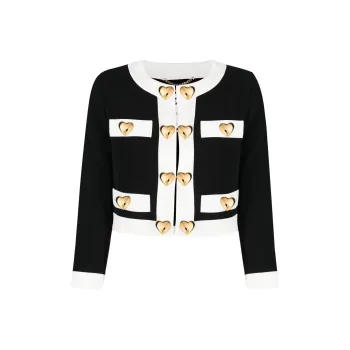 MOSCHINO Heart Buttons Cropped Jacket