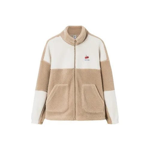 ANTA Velvet Jackets Women's Khaki/Serpentine White