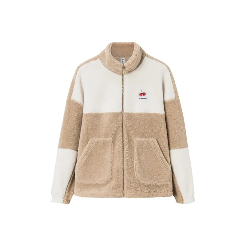 ANTA Velvet Jackets Women's Khaki/Stone White-0