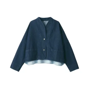 MUJI Denim Jacket Women's Dark Navy Blue