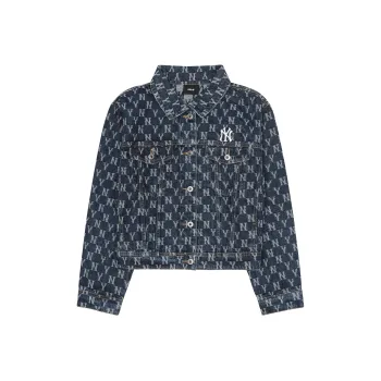 MLB Old Flower Denim Jackets Women's Blue