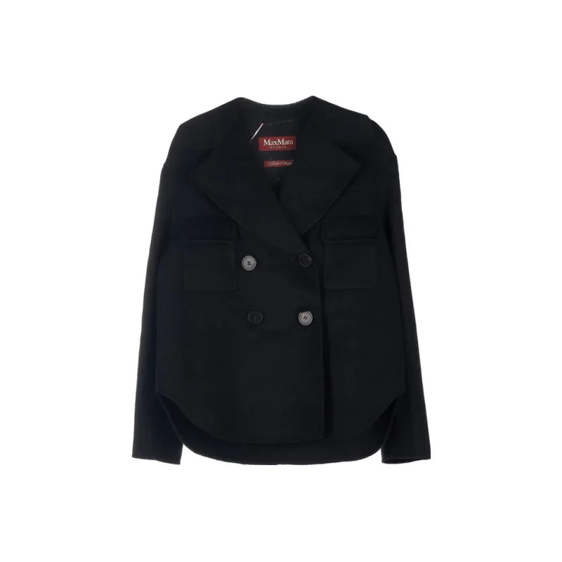 MaxMara Cropped Coats Women's Black-0