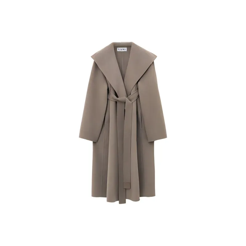 LOEWE Belted Coat Af 'Taupe/Melange'-0