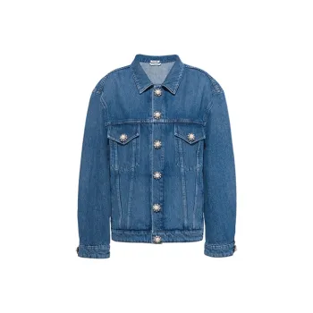 MIU MIU SS21 Women's Decoration Denim Jacket