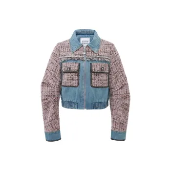 LULUALWAYS Denim Jacket Women's Pink