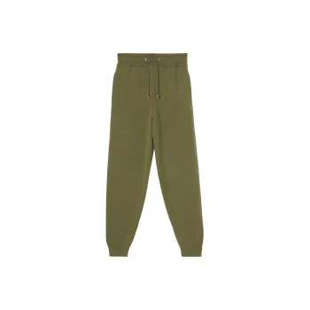Burberry Monogram Motif Wool Cashmere Blend Jogging Pants Green