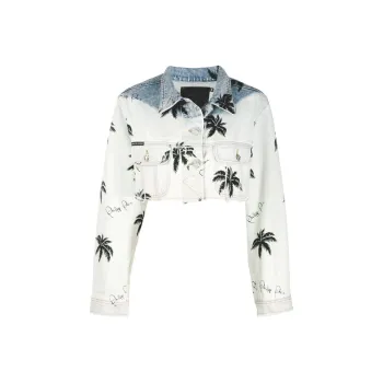 PHILIPP PLEIN Paradise Print Cropped Denim Jacket