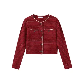 SHUIYUNJIAN Cropped Coats Women's Red