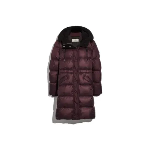 COACH Puffer Jacket Women's Burgundy