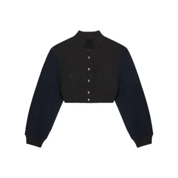Givenchy Logo Detailed Cropped Varsity Jacket