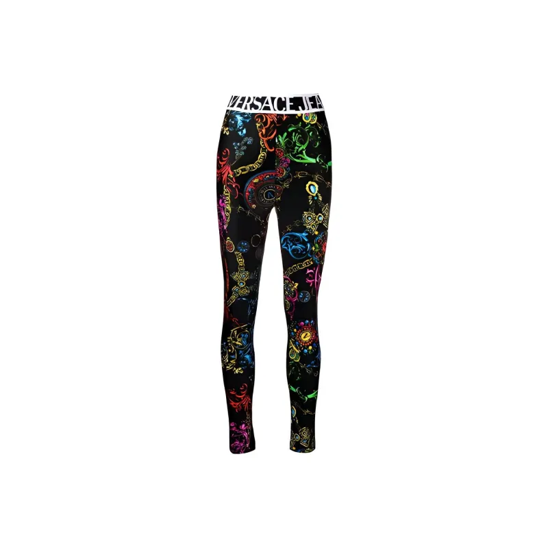 VERSACE JEANS COUTURE FW21 Leggings Pants Women's Black-0
