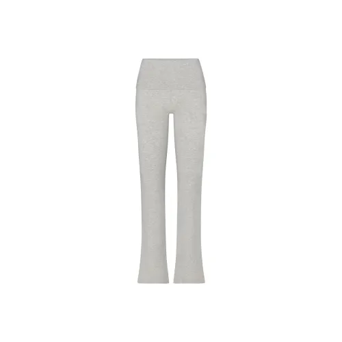 SKIMS COTTON JERSEY FOLDOVER PANT Casual Pants Women's LIGHT HEATHER GREY/Light Heather Gray