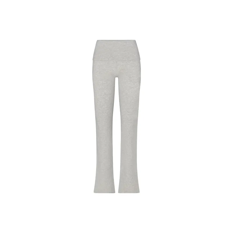 SKIMS COTTON JERSEY FOLDOVER PANT Casual Pants Women's LIGHT HEATHER GREY/Light Heather Gray-0