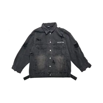 YINLEI Denim Jacket Unisex Black
