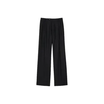 Sandro Herringbone Rhinestone embellished Straight Trousers