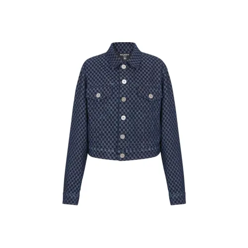 BALMAIN Monogram print Denim Jacket