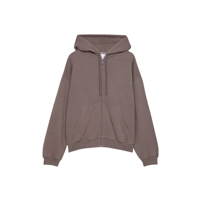 ARITZIA Sweatfleece Cozy Fleece Mega Drop Shoulder Zip Hoodie Sweatshirt Women's Smoked Eggplant Purple-0