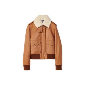 LOEWE Leather Jackets Women's Brown