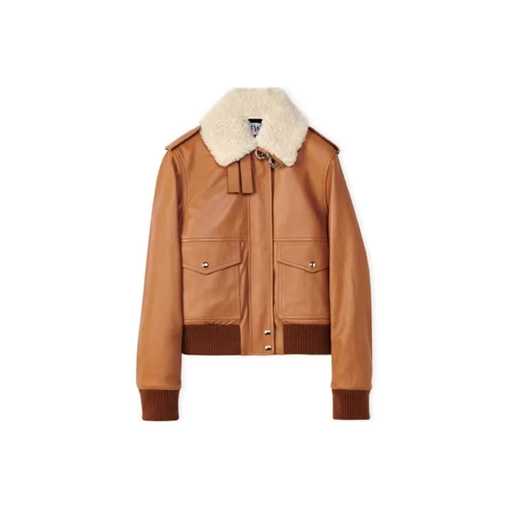 LOEWE Leather Jackets Women's Brown-0