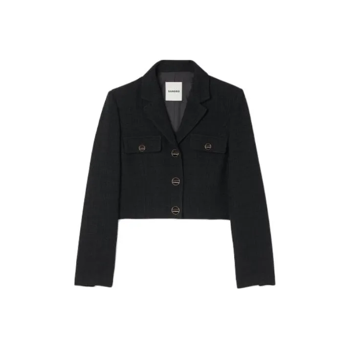 Sandro Cropped Tweed Jacket-0