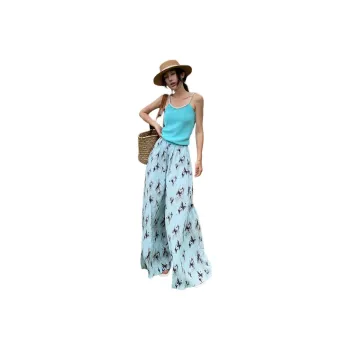 NANING9 Casual Pants Women's Butterfly Flower