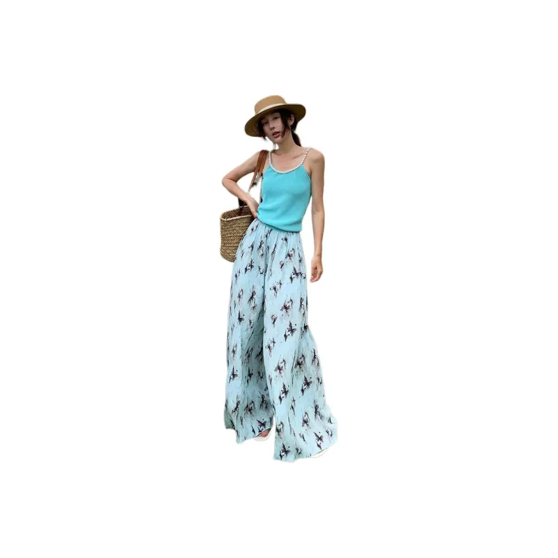 NANING9 Casual Pants Women's Butterfly Flower-0