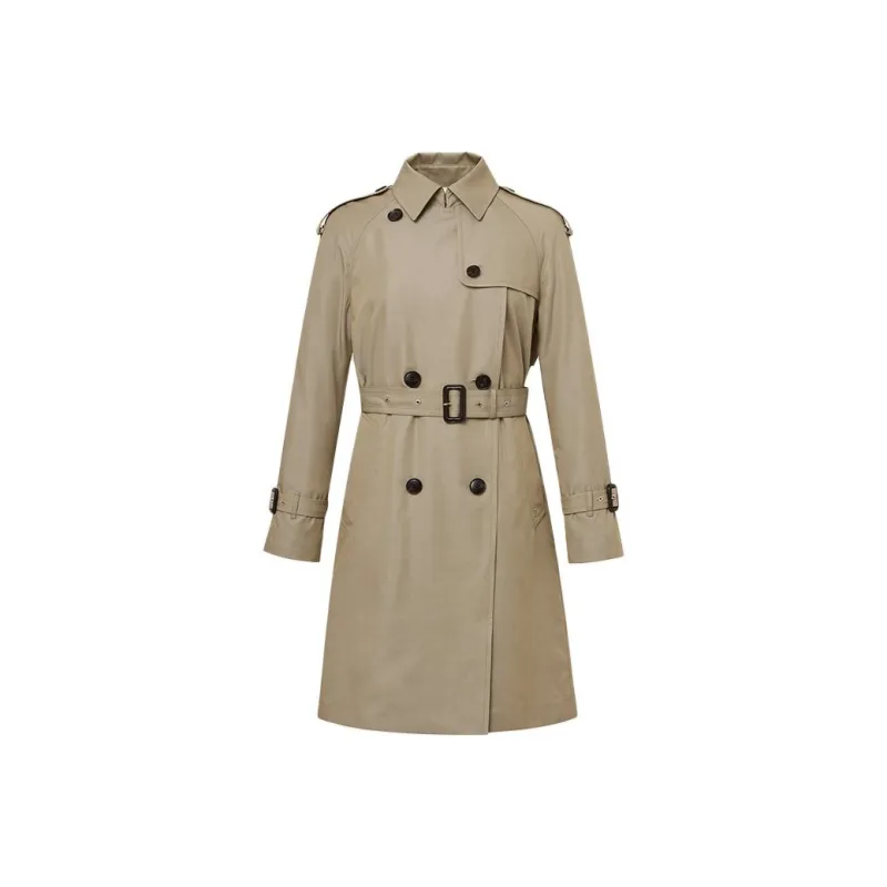 HAZZYS Trench Coat Women's Dark Beige Yellow-0