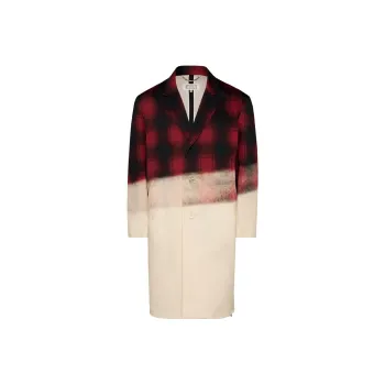 Maison Margiela Pendleton Contrast Coat Coats Women's Multicolor