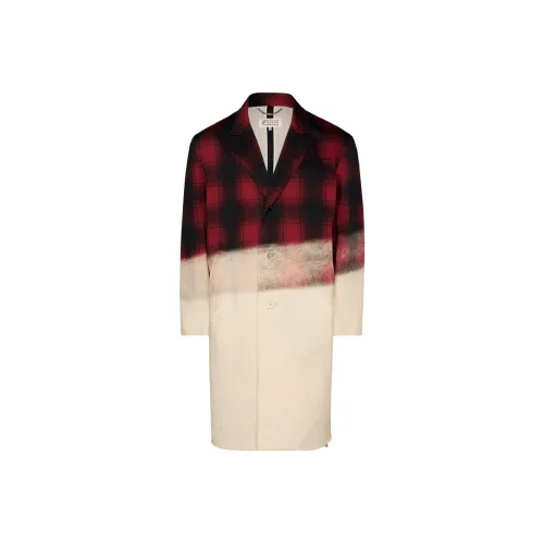 Maison Margiela Pendleton Contrast Coat Coats Women's Multicolor