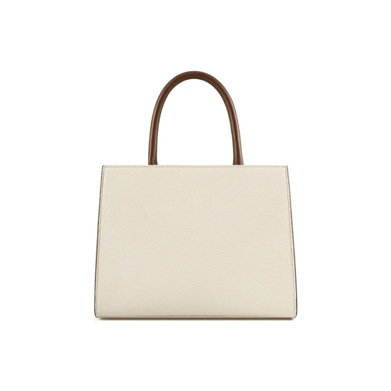 Vigno Synthetic Leather Handbag, One Shoulder, Crossbody Bag Women's Brown White-5