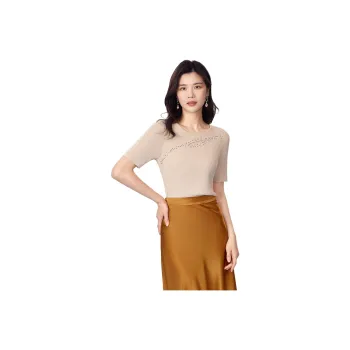 BBLLUUEE Knitwear Women's Elegant Camel