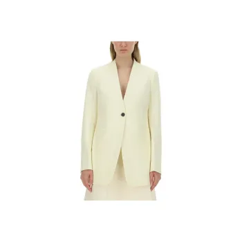 JIL SANDER Compact Wool Grain De Poudre Jacket 'Ecru'