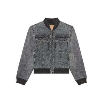 DIESEL Denim Jackets Women's Gray