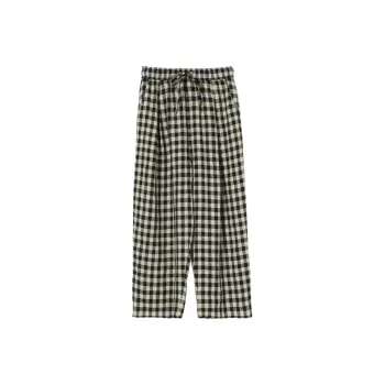 TOUCH MISS Casual Pants Women's Black Beige Plaid