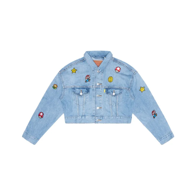 Levis Super Mario Denim Jacket Women's Blue-0