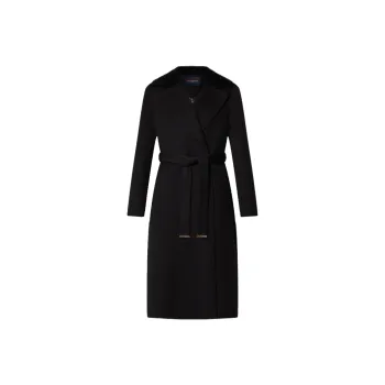 LOUIS VUITTON Shearling Collar Wrap Coat