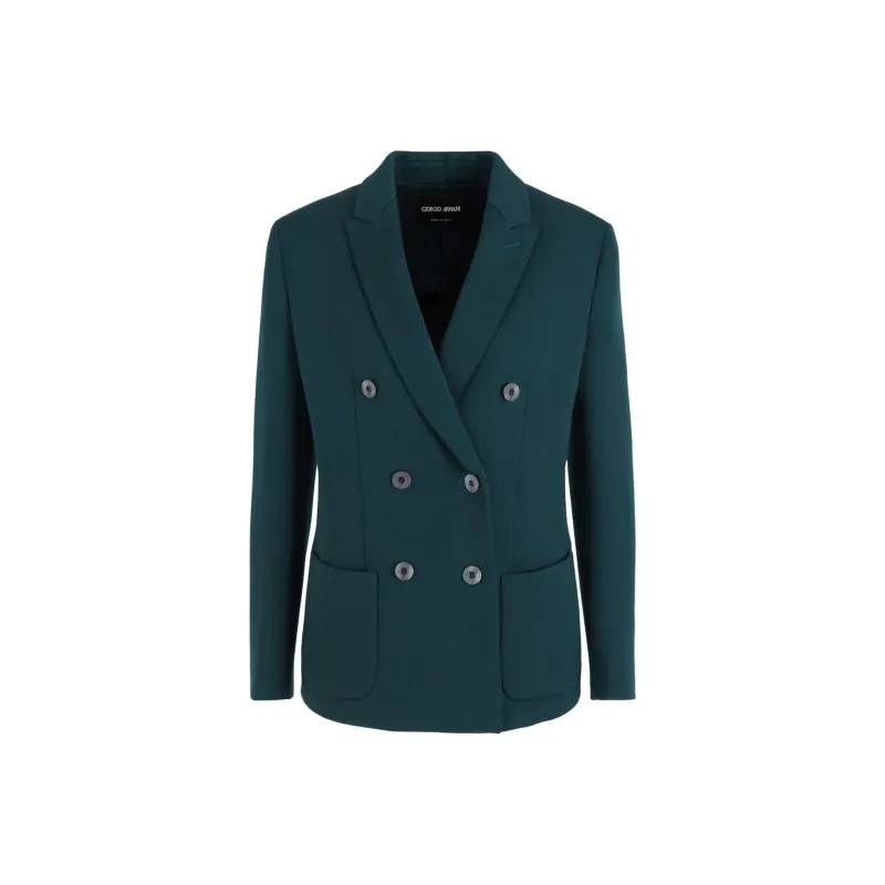 GIORGIO ARMANI Double breasted Jacket In Stretch Double sided Wool-0