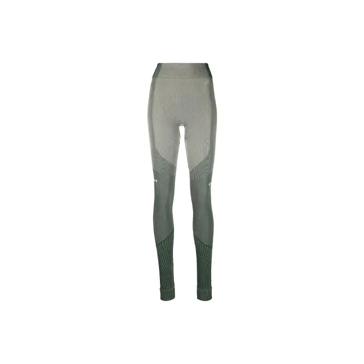 OFF WHITE Athl Shiny Seamless Leggings Green-0