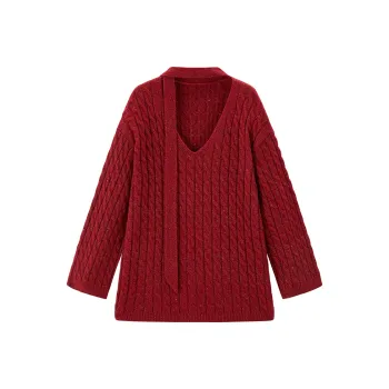 PEACEBIRD Knitwear Women's China Red