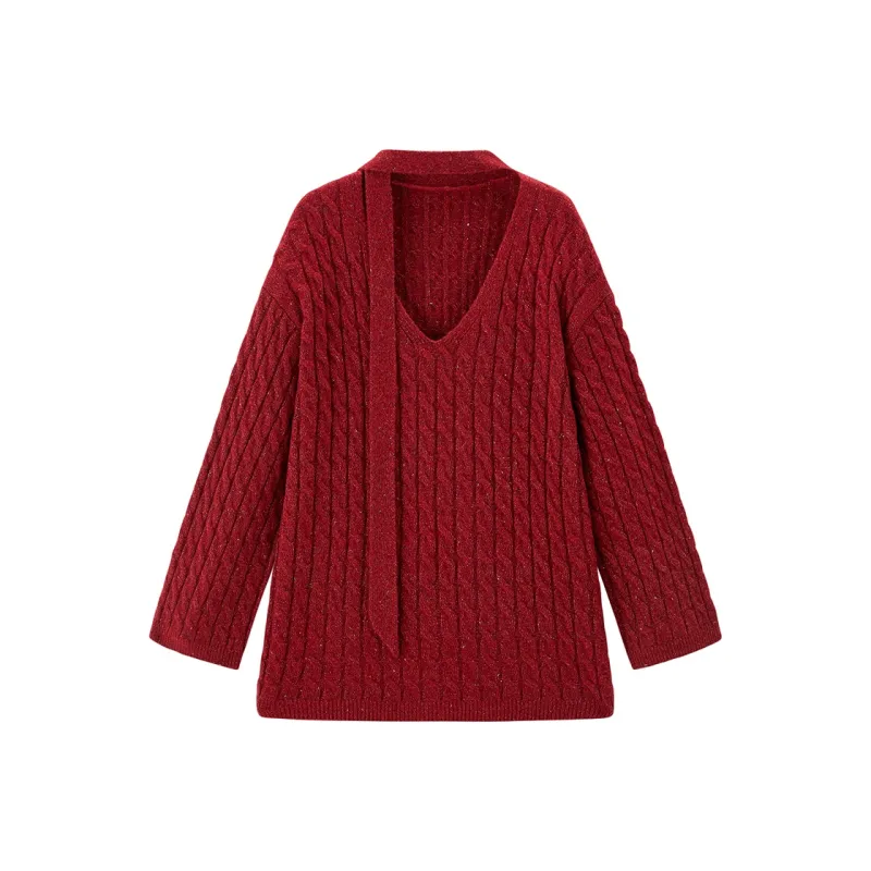 PEACEBIRD Knitwear Women's China Red-0