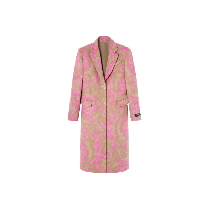 VERSACE Barocco-print Single-breasted Coat-0