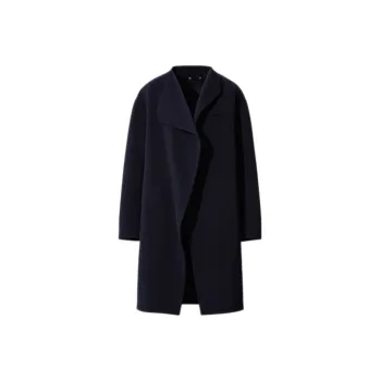 UNIQLO FW20 Velvet-feel Coat Women's Navy Blue