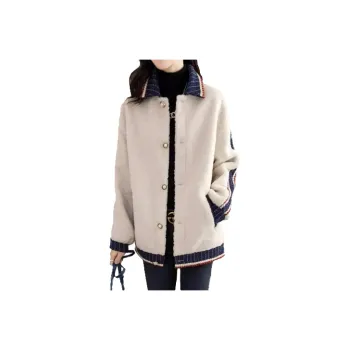 Mapping Velvet-feel Coat Women's White